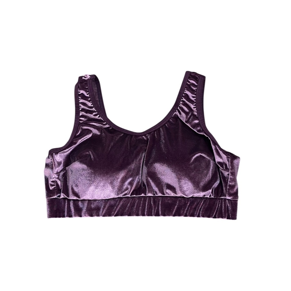Torrid Curve Athleisure Velvet Bralette Plum Purple Mesh Lined Women's Size 2X
